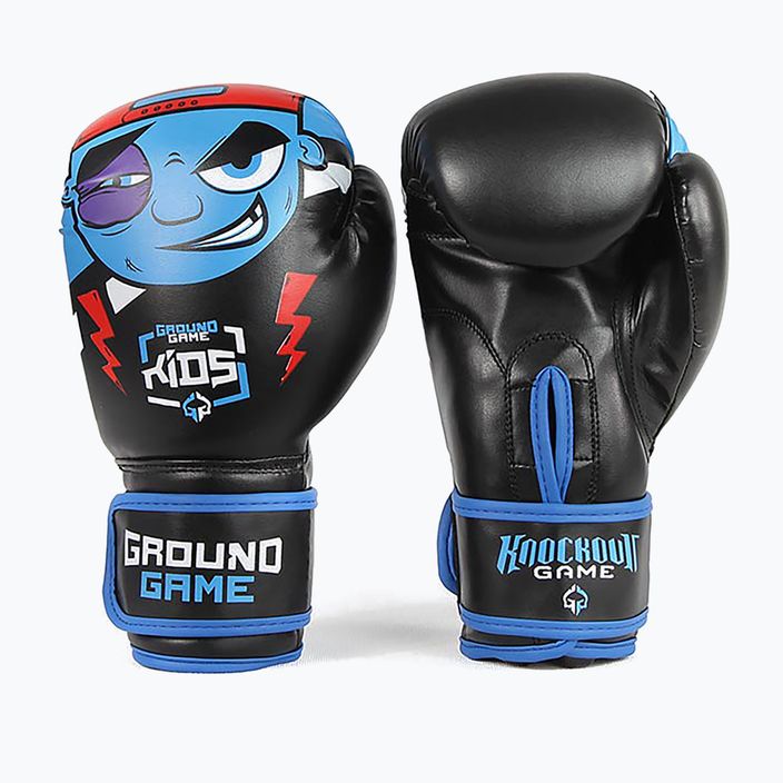 Detské boxerské rukavice Ground Game Prodigy čierno-modré 8