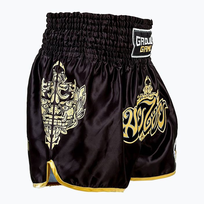Ground Game Muay Thai pánske boxerské šortky 'Gold' čierne 21MTSHGOLDS 2