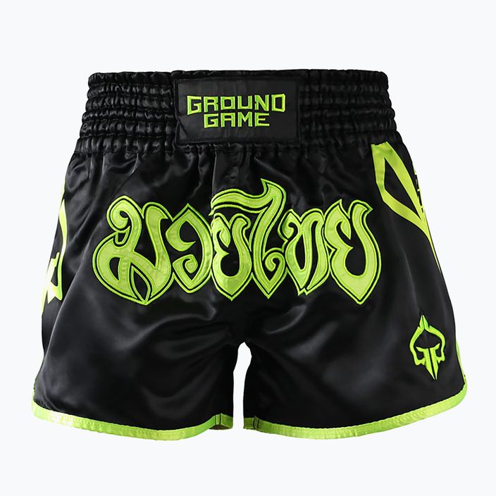 Pánske tréningové šortky Ground Game Muay Thai Neon black/green neon
