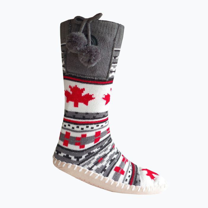 Vyhrievané papuče Glovii GQ4 biela/červená/sivá s ponožkami