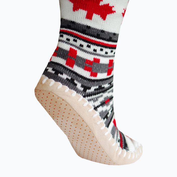 Vyhrievané papuče Glovii GQ4 biela/červená/sivá s ponožkami 3