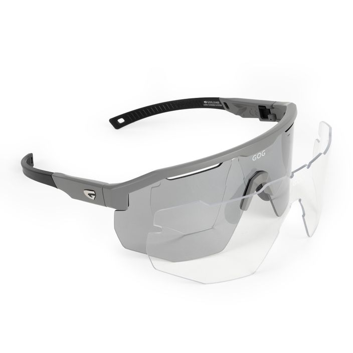 Cyklistické okuliare GOG Argo matná sivá / čierna / strieborné zrkadlo E506-1 11