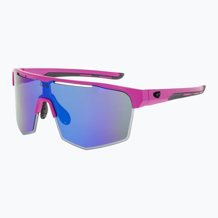 Cyklistické okuliare GOG Athena matné neónovo ružové / čierne / polychromatické bielo-modré E508-3 5
