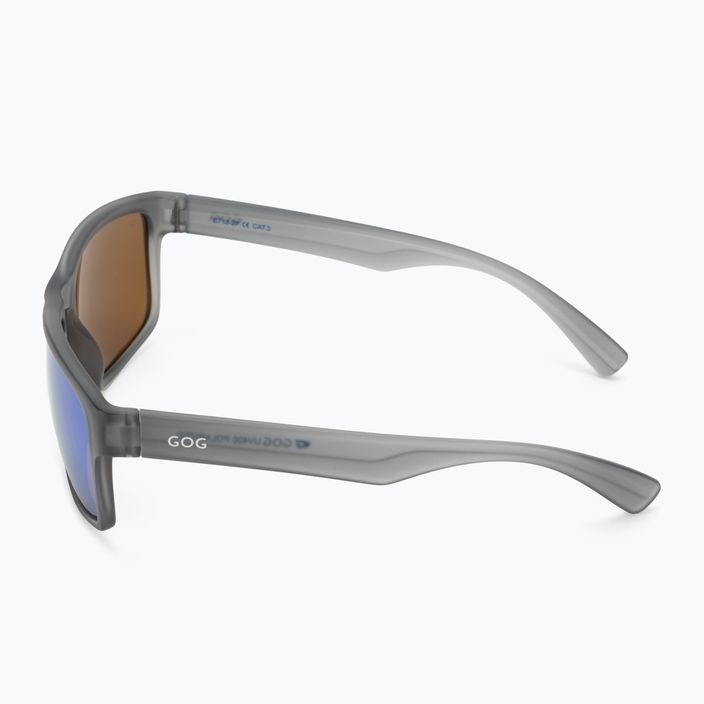 GOG Logan fashion matné krištáľovo sivé / polychromatické bielo-modré slnečné okuliare E713-2P 4