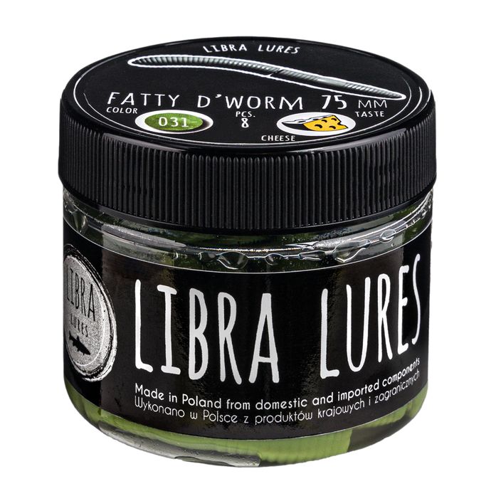 Libra Lures Fatty D'Worm Cheese gumová nástraha 8 ks olivová FATTYDWORMK75 2