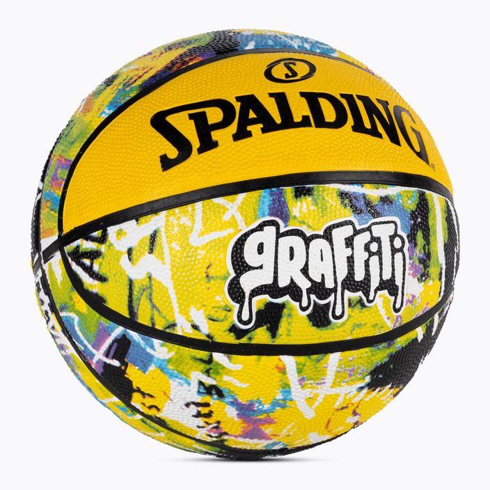 Spalding Graffiti 7 basketbalová lopta zelená a žltá 249338 2