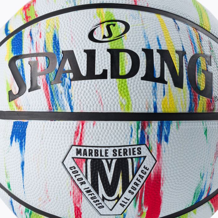 Spalding Marble biela a farebná basketbalová lopta 84397Z veľkosť 7 3