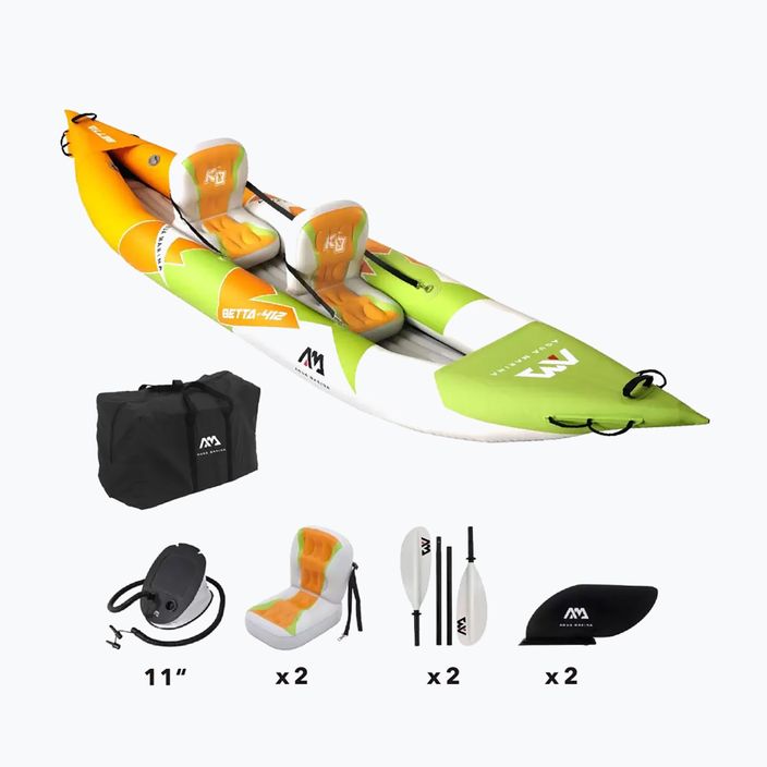 Aqua Marina Betta-412 Rekreačný oranžový 13'6″ nafukovací kajak pre 2 osoby