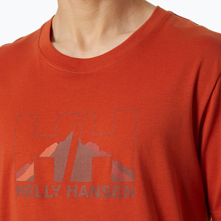 Helly Hansen Nord Graphic pánske trekové tričko oranžové 62978_308 3