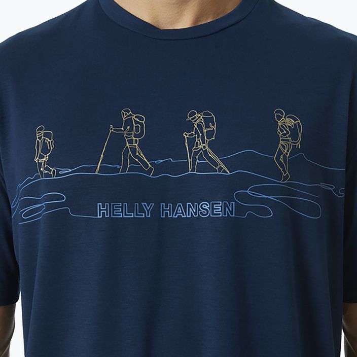 Helly Hansen Skog Recycled Graphic pánske trekingové tričko námornícka modrá 63083_584 4