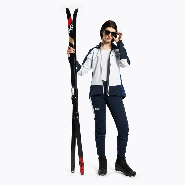 Dámska bunda na bežecké lyžovanie Swix Dynamic bielo-modrá 2