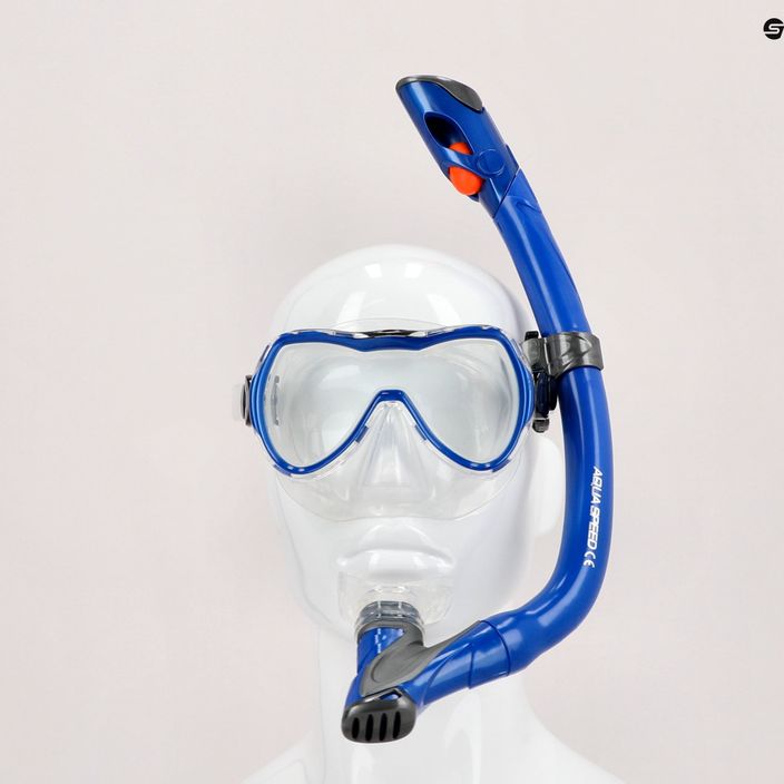 AQUA-SPEED detský potápačský set Enzo + maska Evo + šnorchel modrý 604 8
