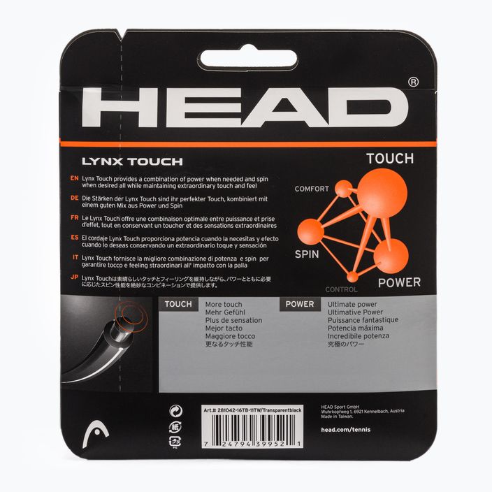 Tenisová struna HEAD Lynx Touch 12 m čierna 281042 2
