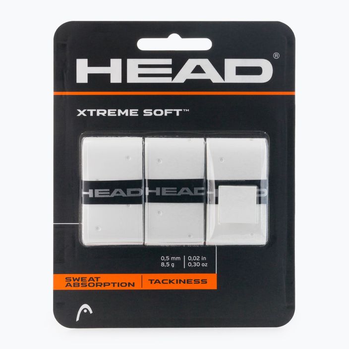HEAD Xtremesoft Grip Tenisová raketa Overwrap 3 ks biela 285104