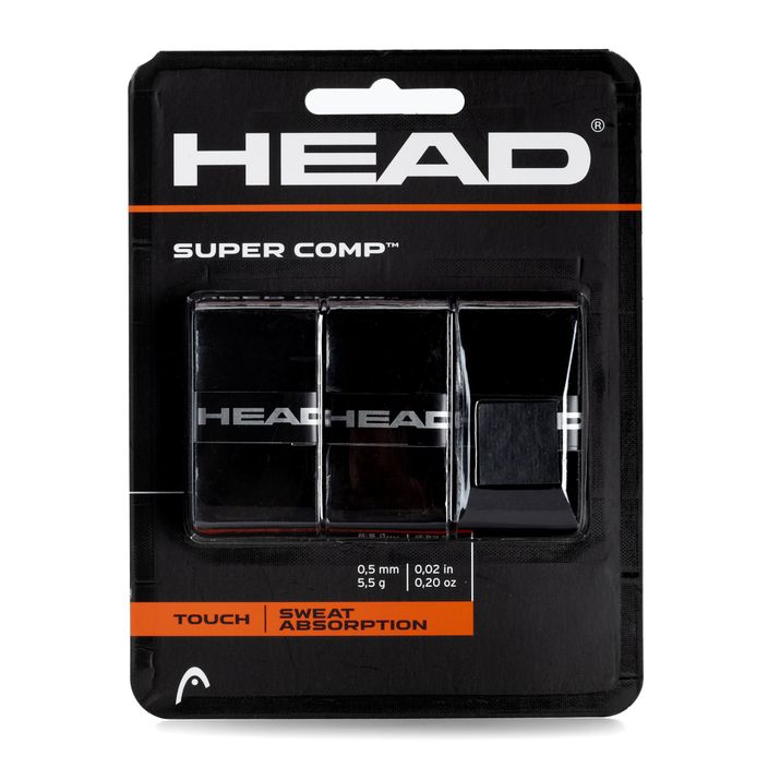 Omotávka na tenisovú raketu HEAD Super Comp 3 ks čierna 285088 2