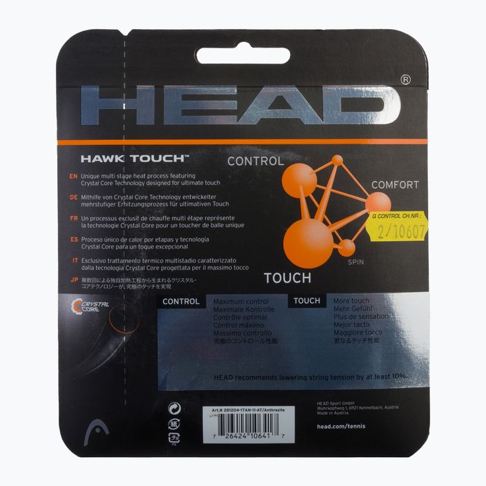 Tenisová struna HEAD Hawk Touch 12 m čierna 281204 2