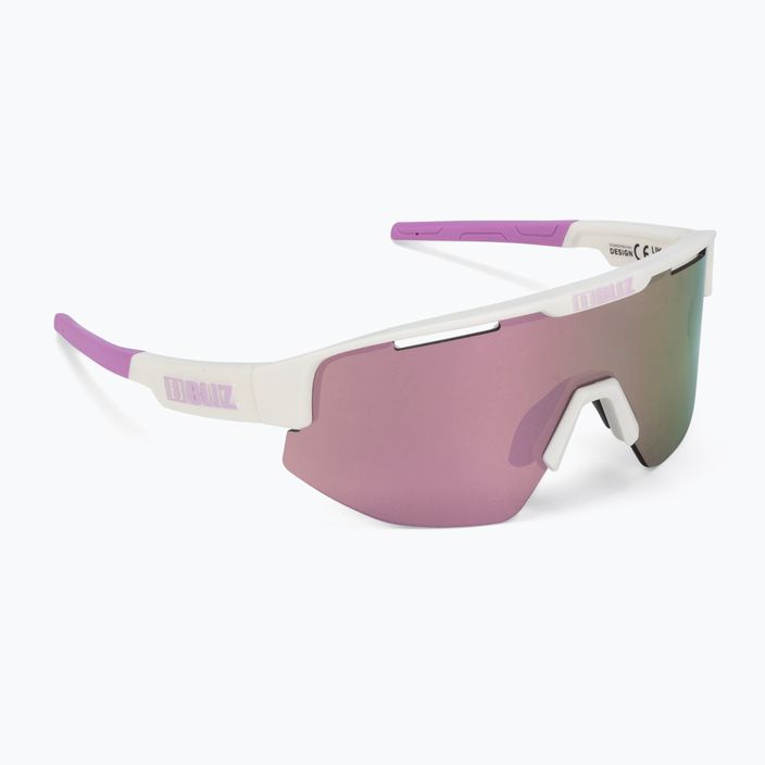 Cyklistické okuliare Bliz Matrix S3 matné biele fialové logo / hnedoružové multi 52304-04