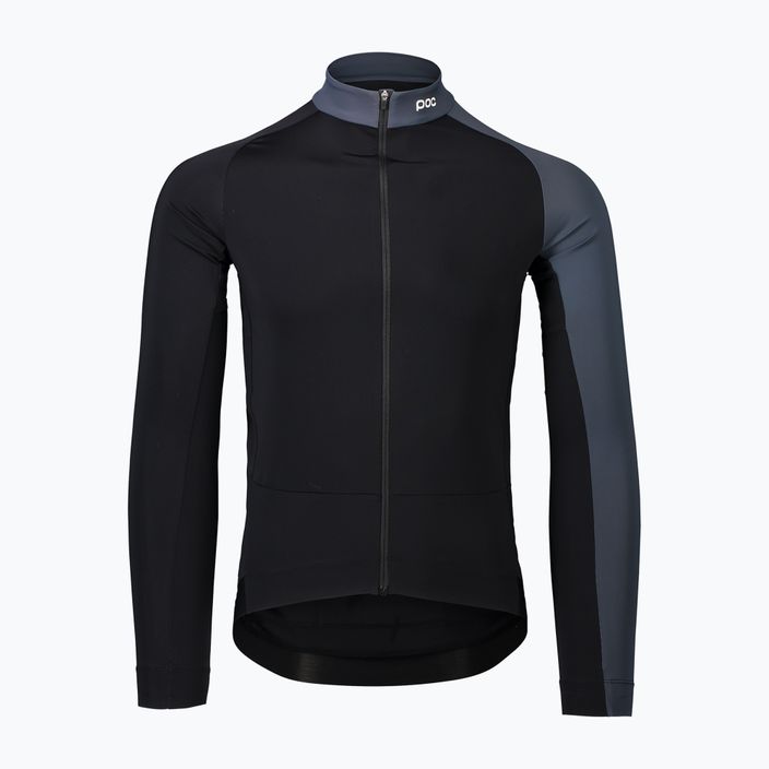 Pánske cyklistické oblečenie s dlhým rukávom POC Essential Road Mid Jersey uranium black/sylvanite grey