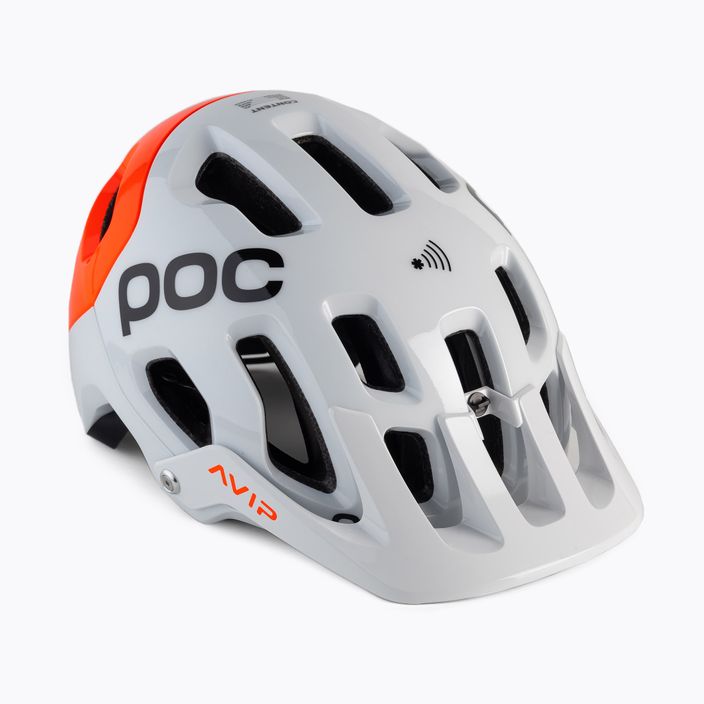 Cyklistická prilba POC Tectal Race MIPS NFC hydrogen white/fluorescent orange avip