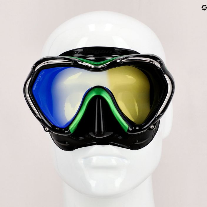 TUSA Paragon S Mask potápačská maska čierno-zelená M-1007 7