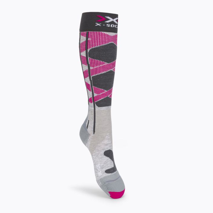 Dámske lyžiarske ponožky X-Socks Ski Control 4.0 grey-pink XSSSKCW19W