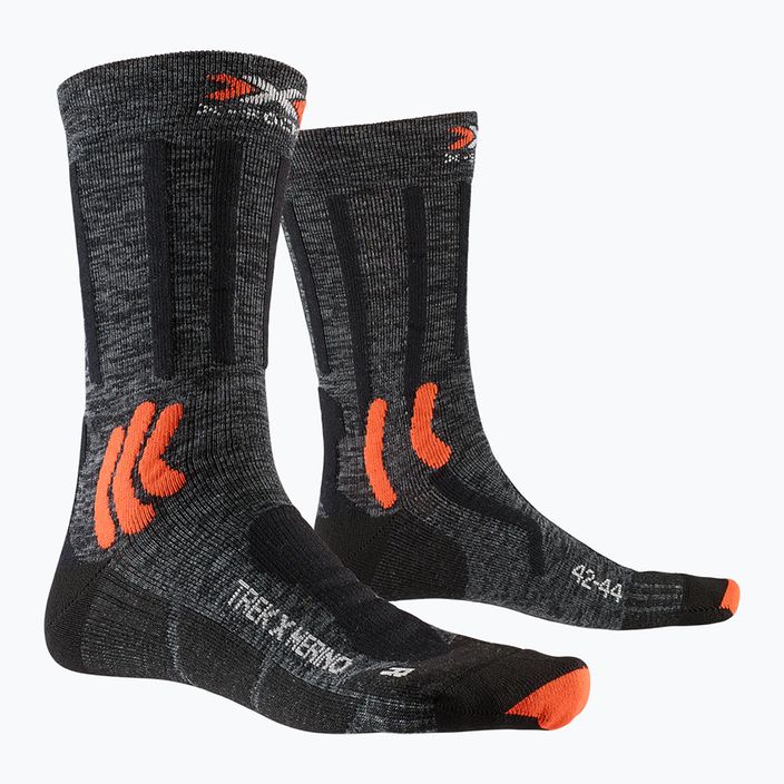 X-Socks Trek X Merino grey duo melange/x-orange/black trekingové ponožky 5