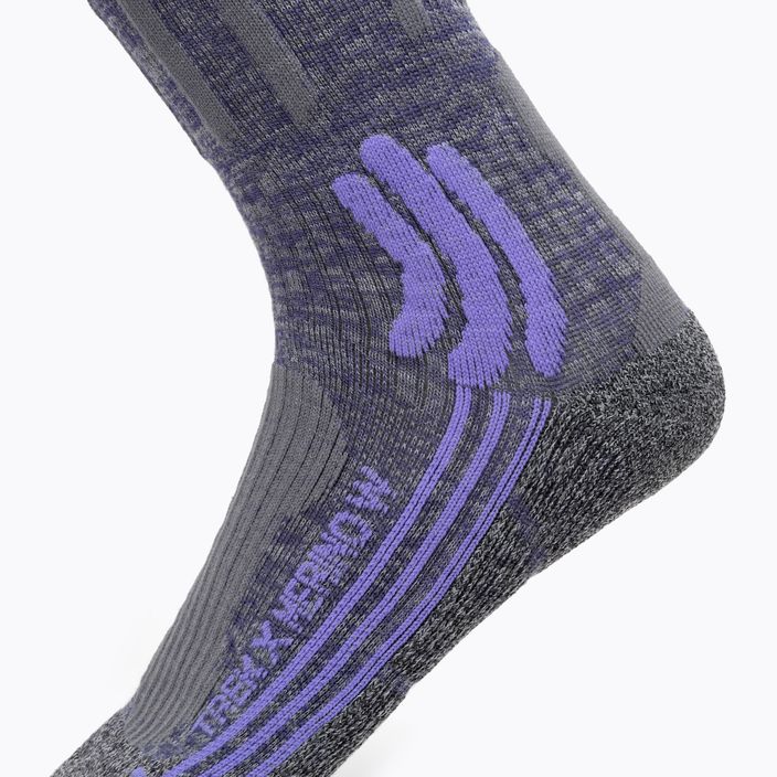 Dámske trekingové ponožky X-Socks Trek X Merino grey purple melange/grey melange 3