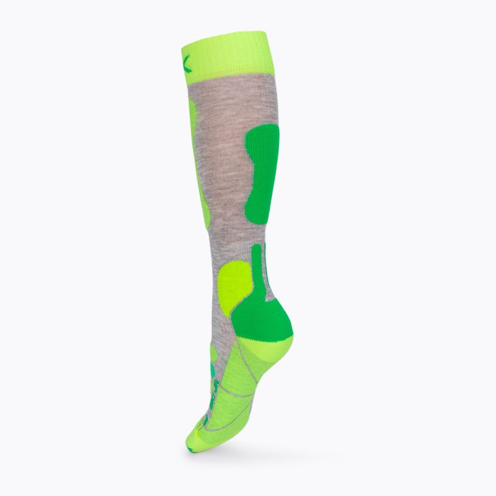 Detské lyžiarske ponožky X-Socks Ski 4.0 šedo-zelené XSSS00W19J 2