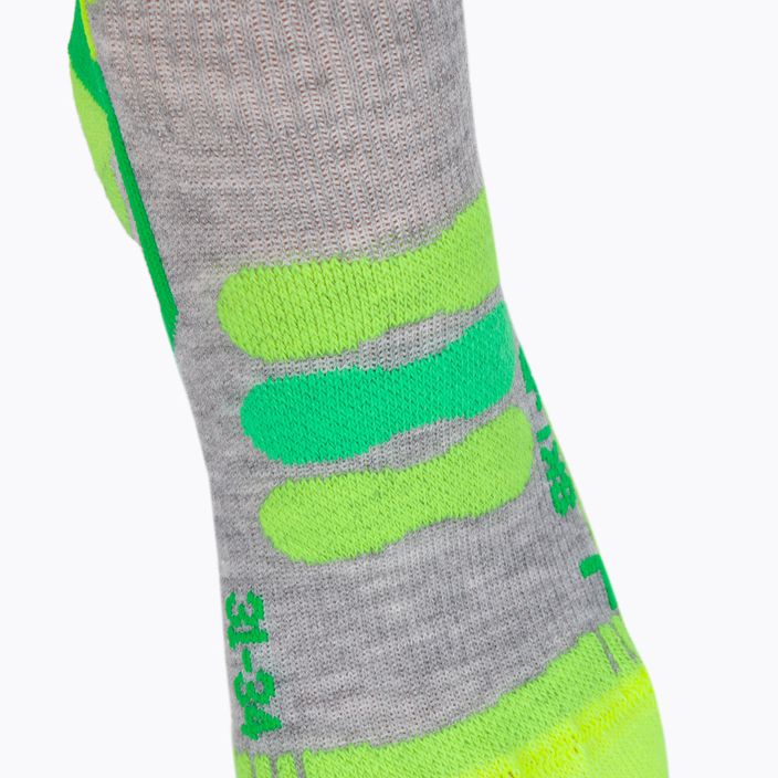 Detské lyžiarske ponožky X-Socks Ski 4.0 šedo-zelené XSSS00W19J 3