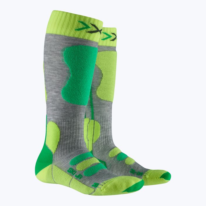 Detské lyžiarske ponožky X-Socks Ski 4.0 šedo-zelené XSSS00W19J 4