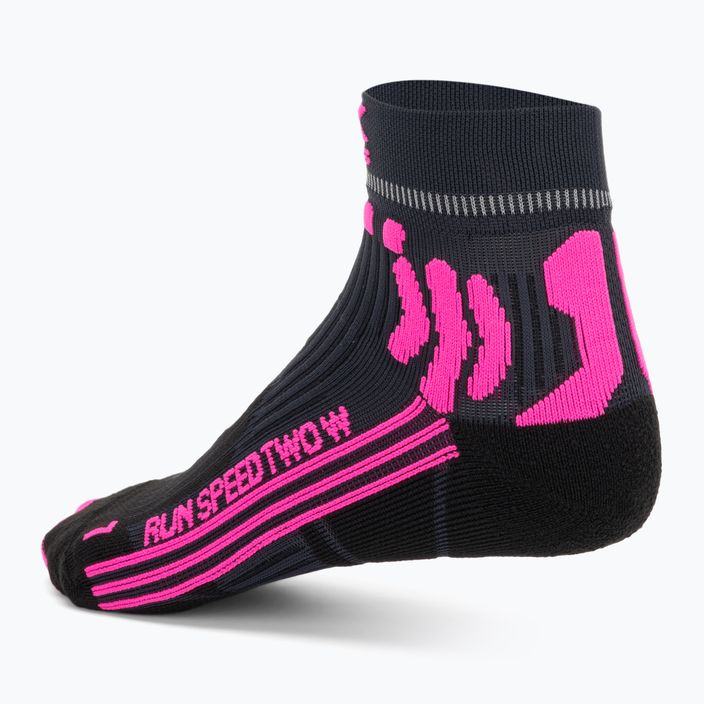 Dámske bežecké ponožky X-Socks Run Speed Two 4.0 dolomite grey/neon flamingo 2