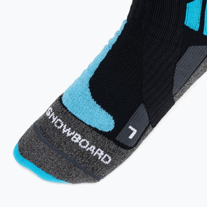 Ponožky na snowboard X-Socks Snowboard 4.0 black/grey/teal blue 3