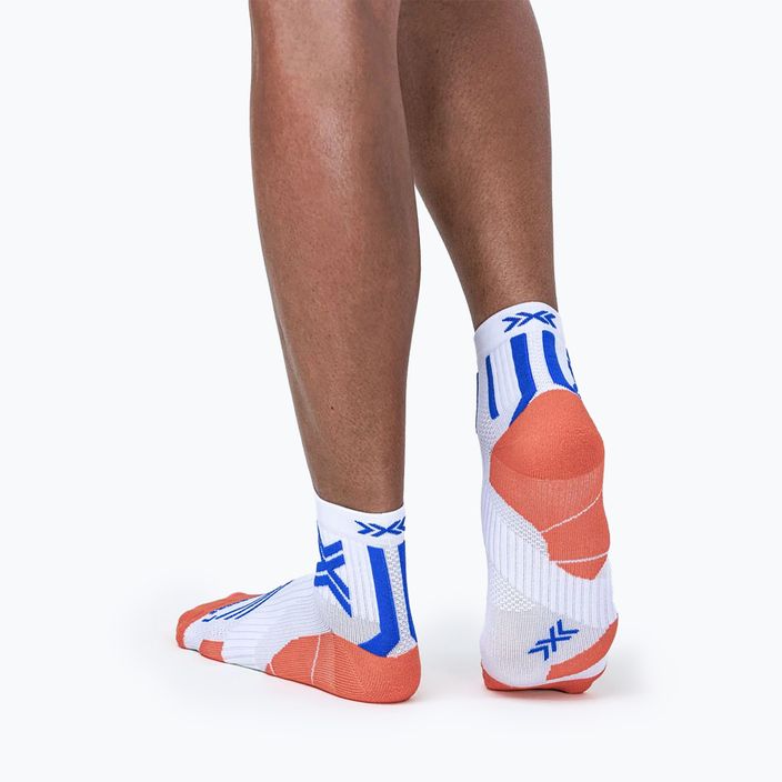 Pánske bežecké ponožky X-Socks Run Expert Ankle white/orange/twyce blue 4