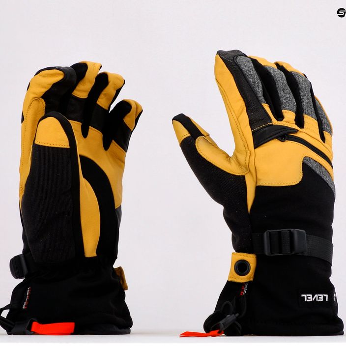 Pánske kožené snowboardové rukavice Level Ranger Yellow 2091 6