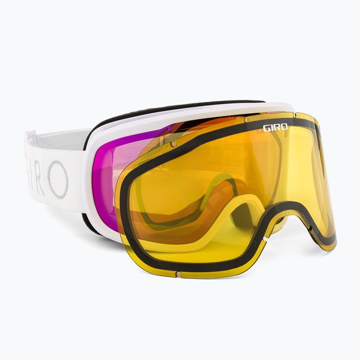 Dámske lyžiarske okuliare Giro Moxie white core light/amber pink/yellow