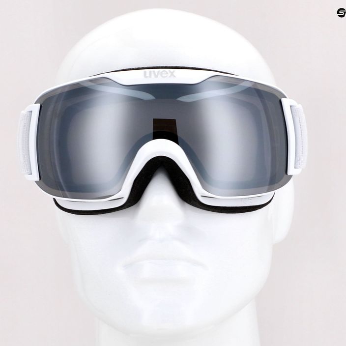 Lyžiarske okuliare UVEX Downhill 2 S LM white mat/mirror silver/clear 55//438/126 8