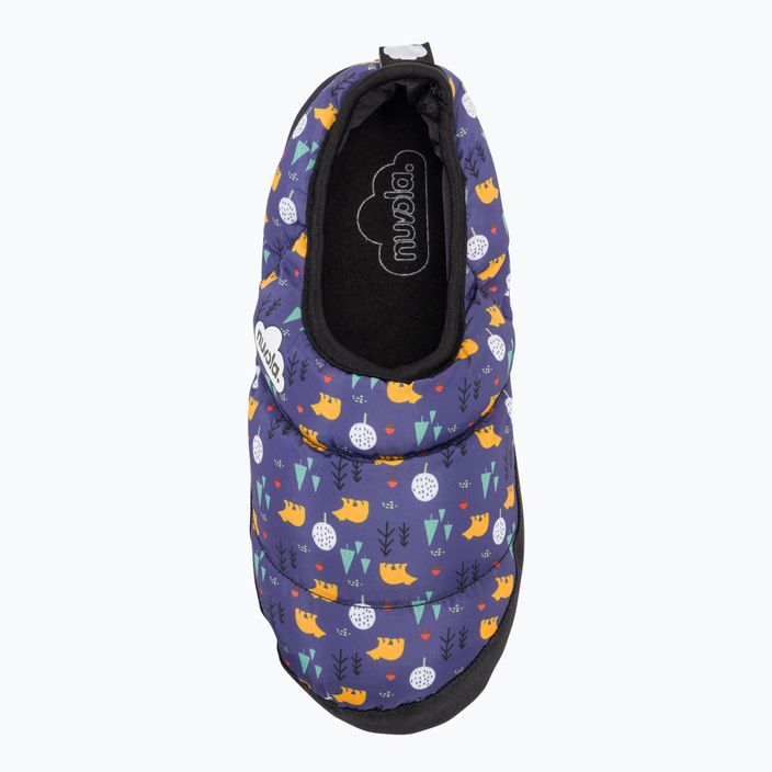 Nuvola Classic Detské zimné papuče s potlačou medvedíka modrej farby 6