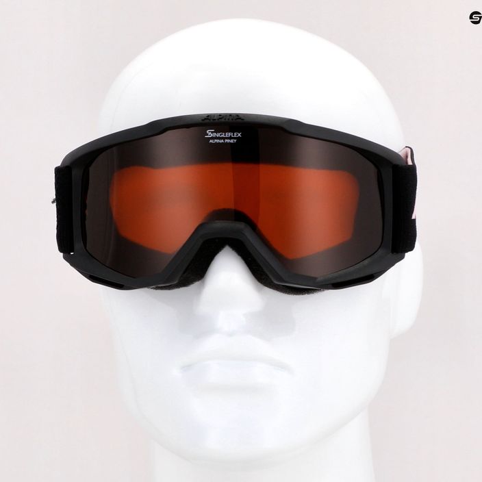 Detské lyžiarske okuliare Alpina Piney black/rose matt/orange 10