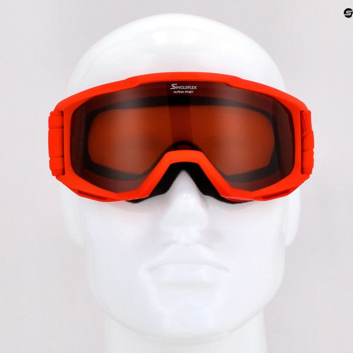 Detské lyžiarske okuliare Alpina Piney red matt/orange 10
