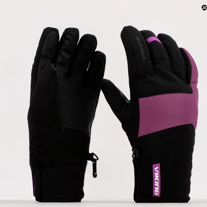 Pánske lyžiarske rukavice Viking Espada black/purple 113/24/4587 10