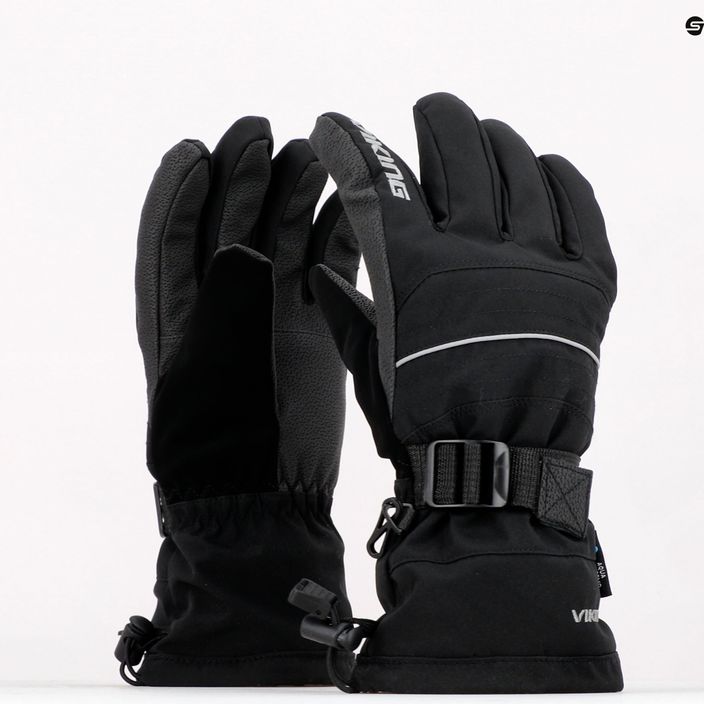 Pánske lyžiarske rukavice Viking Bormio black/grey 11/2/498 10