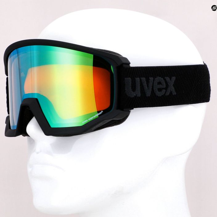 Lyžiarske okuliare UVEX Athletic FM black mat/mirror green lasergold lite55//52/233 11