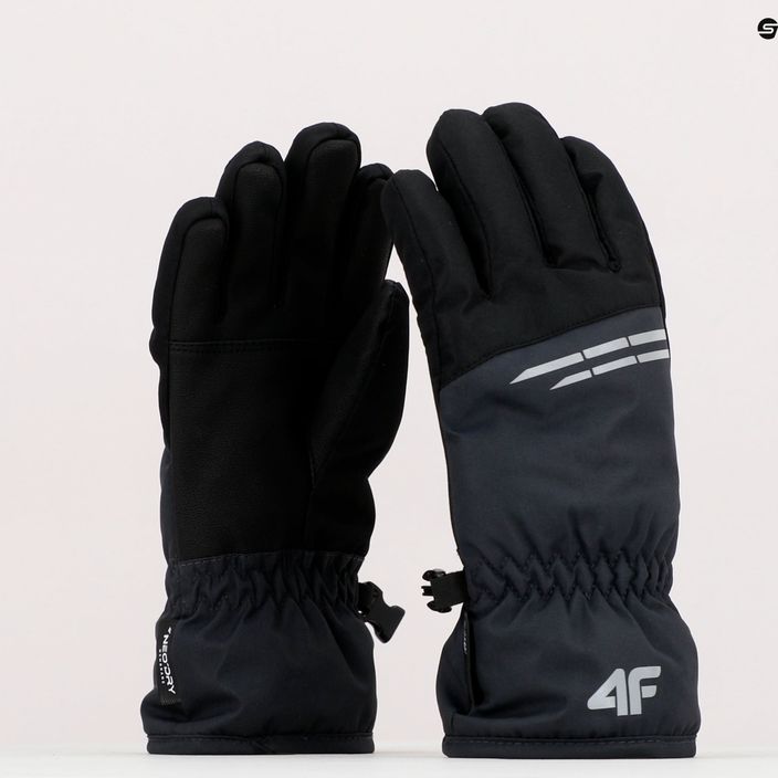 Detské lyžiarske rukavice 4F sivo-čierne 4FJAW22AFGLM038 10