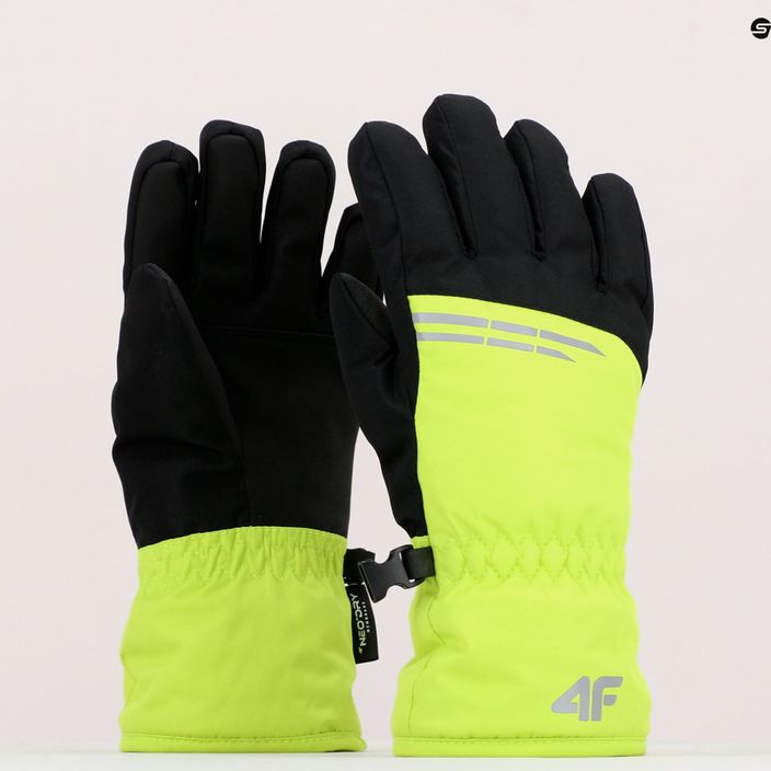 Detské lyžiarske rukavice 4F zeleno-čierne 4FJAW22AFGLM038 9