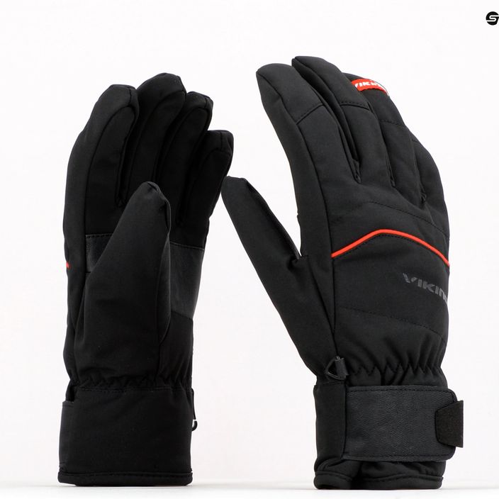 Pánske lyžiarske rukavice Viking Solven Black/Red 110/23/7558/34 9