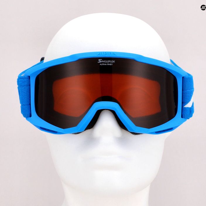 Detské lyžiarske okuliare Alpina Piney blue matt/orange 9