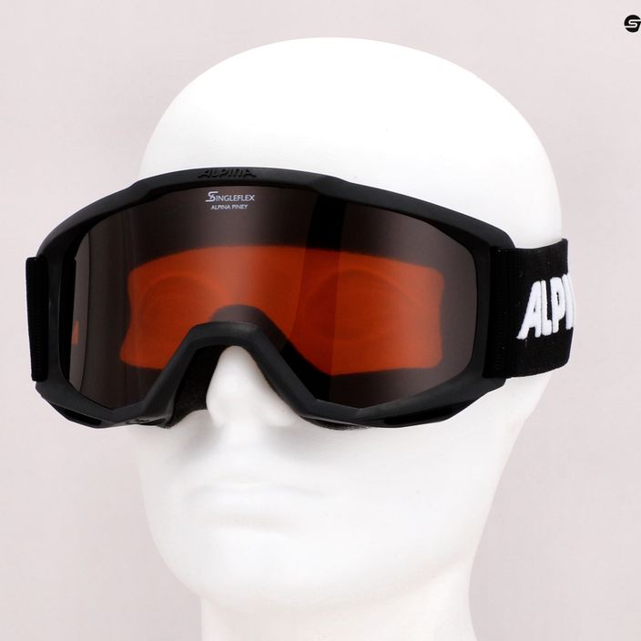 Detské lyžiarske okuliare Alpina Piney black matt/orange 5