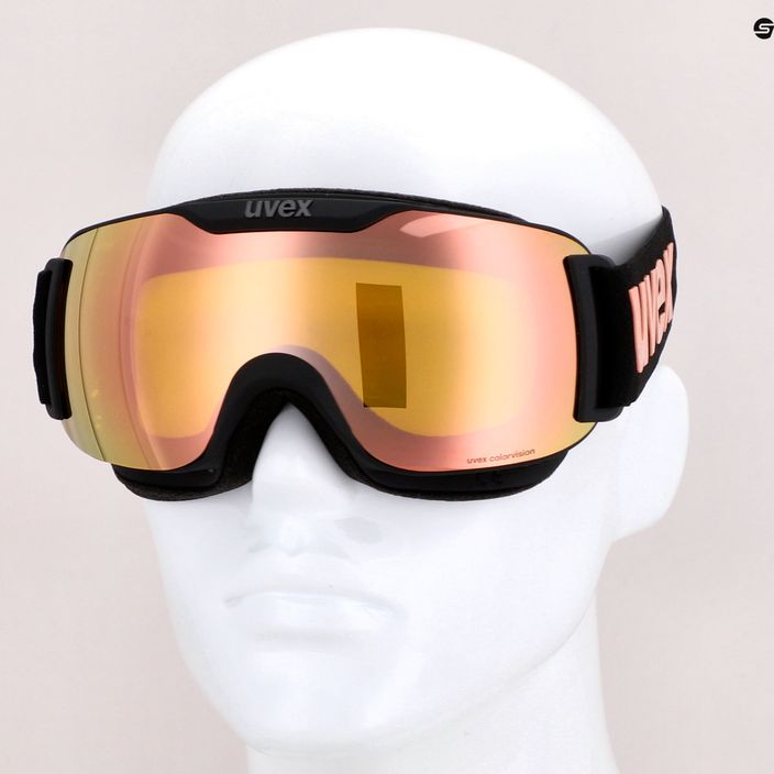 Lyžiarske okuliare UVEX Downhill 2 S black mat/mirror rose colorvision yellow 55//447/243 12