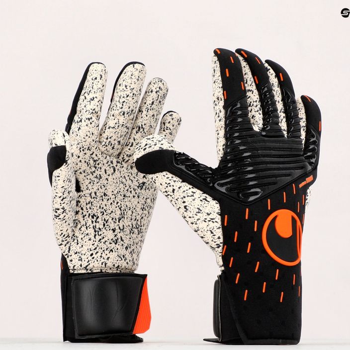 Uhlsport Speed Contact Supergrip+ Finger Surround brankárske rukavice čierno-biele 111261 9