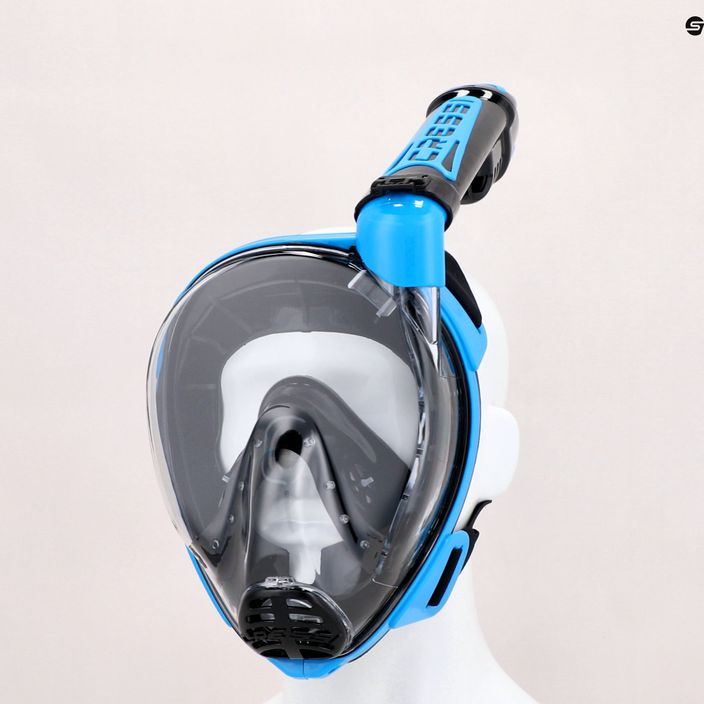 Cressi Duke Dry celotvárová maska na šnorchlovanie čierna a modrá XDT005020 7